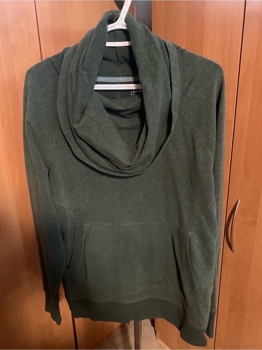 Women's L.L. Bean Olive Green Cowl Neck Sweater
